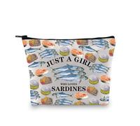 Sardines Makeup Bag Tinned Fish Lover Ocean Sea Food Sardines Accessories Stuff Cosmetic Bag (Loves Sardines 3UK)