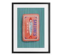 Sardines Olive Oil Kitchen Label, 14 x 20 Inch Framed Print Under Glass