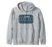 Sardines Portugal Tshirt Tinned Fish Retro Men Women Vintage Zip Hoodie