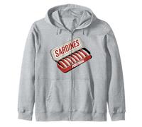 Sardines Portugal Tshirt Tinned Fish Retro Men Women Vintage Zip Hoodie