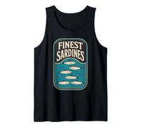 Sardines Retro Tin Vintage Fish Seafood Canned Sardines Tank Top