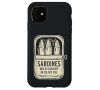 Sardines Wild Caught in Olive Oil Funny Retro Vintage Case for iPhone 11