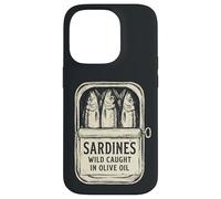 Sardines Wild Caught in Olive Oil Funny Retro Vintage Case for iPhone 14 Pro