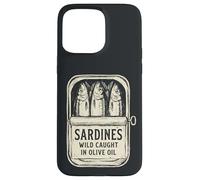 Sardines Wild Caught in Olive Oil Funny Retro Vintage Case for iPhone 15 Pro Max