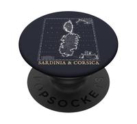 Sardinia and Corsica Vintage Map Mediterranean Islands PopSockets Adhesive PopGrip