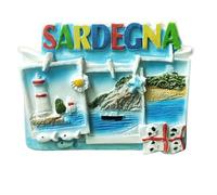 Sardinia Beach 3D Fridge Magnet - Resin Souvenir Featuring Scenic Lighthouse and Coastal Views, Sardinia Italy Travel Memento, Decorative Magnet for Kitchen, Office, Locker