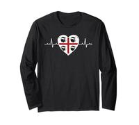 Sardinia Heartbeat Four Moors Flag Pride Design Long Sleeve T-Shirt