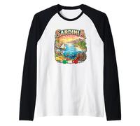 Sardinia Italy Italian Island Travel Vacation Souvenir Raglan Baseball Tee