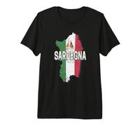 Sardinia Italy Retro Region Map Vintage Holiday Souvenir Premium T-Shirt