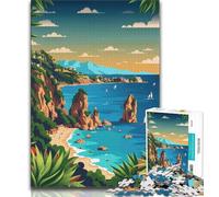 Sardinia Landscape Puzzles for Teenagers 1000 Pieces,Help The Brain Exercise Addictive Toys to Cultivate Patience Suitable for Couples 38x26cm