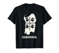 Sardinia Map Four Moors Flag Sardinian Pride Design T-Shirt