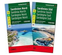 Sardinia North + South + cycling paths: 2 Blätter in Kunststoff-Hülle mit Infoguide und Top Tips, Radrouten