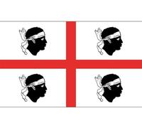 Sardinian Flag I Quattro Mori Vinyl Sticker Pack, for Car, Van, Laptop, 4 Piece Set, 100x60mm and 60x36mm, White Background with Red Cross