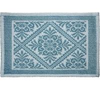 Sardinian Rug Runner Bath Mat, 100% Cotton, Made in Italy, Made in Sardinia (40 x 60 cm, Jade)