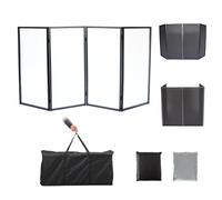 Sardoxx DJ Booth Foldable Cover Screen Portable Event Facade w/Travel Bag Front Board Projector Display Scrim Panel White/Black