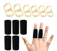 SAREAL 11Pcs Oval Finger Splints & Sleeves Kit, 6 Pcs Graduated Oval Trigger Finger Splints and 5Pcs Finger Sleeves for Trigger, Mallet, Arthritis, and Straightening -Size 5,6,7,8,9,10