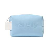 SARELLY, Mini Makeup Bag, Blue Vegan Leather with Compartments, Leak-proof, Sarelly Creativo Lab