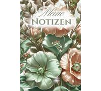 Sareyna dotted Notizbuch A5 Hardcover „Flowers Minty Rose“ 100 Seiten, Journal, gepunktet mit Hardcover