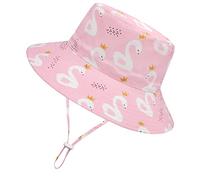 Sarfel Baby Sun Hat Toddler Summer Hats UPF 50+ Baby Bucket Hat Kids Beach Hats for Baby Boys, Swan, 4-8 Years
