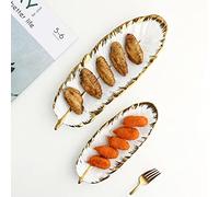 SARGE 1 pc Nordic Ceramic Feather Plate Banana Leaf Dishes Fruit Snack Tray Kitchen Accessories for Home Decoration Dinner Sushi Cake Plate