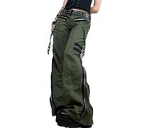 SARGE Bandage Low Waist Cargo Pants Gothic Punk Baggy Retro Kawaii Trousers Grunge Green Zipper Jeans Women Korean Sweatpants