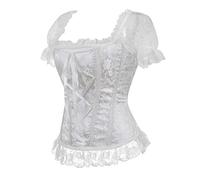 Sarge Lolita Blouse Femme Steampunk Lace White Black Shirt Plus Size 6XL Women Woman Tops Retro Vintage Gothic Victorian Top, White Blouse, S