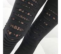 SARGE Sexy Torn Ripped Hole Leggings Women Lace Jeggings Gothic Legging Slim Elastic Bandage Pencil Pants Thin Women Wear