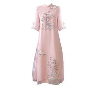 SARGE Women Cheongsam Improved Dress Retro Elegant Embroidery Long Dresses Floral Party Dress Chinese Female Clothing