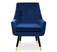 sari velvet upholstered armchair in midnight blue