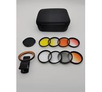 Saricho Coral Lens Set, Smartphone Reef Lens Kits, 1 Dust Case, 2 Clips, 8 Lenses: Yellow, Orange, Gradual Yellow Orange Pink, Star6, CPL, Macro