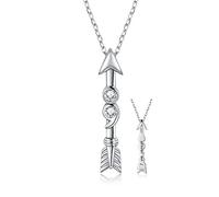 Sariel I am enough Semicolon Necklace 925 Sterling Silver Inspirational Arrow Pendant Mental Health Jewelry for Women, S, Sterling Silver, No Gemstone