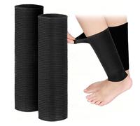 Sariiraw 2 Pack Extra Long Ice Skate Ankle Gel Sleeves 9.84 Inch Padded Anti-Friction Ankle and Calf Protector for Figure Skating Skiing Hiking Boots Gel Lined Blister Prevention Comfort Sleeves