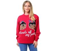 Sarim Collection Mens Womens Hands Off My Pudding Christmas Jumper Unisex Ladies Xmas Knit Sweater Novelty Warm Jumper Cardigan Red-20-22