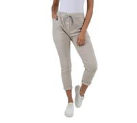 Sarim Collection Women's Plain Magic Pants Trousers Ladies Italian Back Pockets Yoga Pants Lagenlook Joggers Nude-16-18