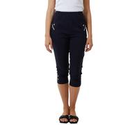 Sarim Collection Womens Zip Capri Trousers 3/4 Cropped Shorts Elasticated Waist Ladies Summer Jogging Pants Black-12