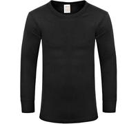 SARIMON Mens Thermal Underwear Vests Long Sleeve Tops Size (Black-Large)