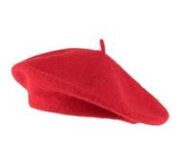 SARIMON Wool French Beret Hat for Men and Women in Plain Colours (Red)