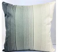SarinaUK UK Luxury Grey Woven Stripe Jacquard Cotton Cushion Throw Pillow Cover with Invisible Zipper, 18‘’ x 18’’ (45cm x 45 cm) Square (Grey Stripes)