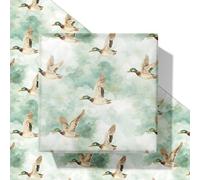 SaringSwoon Sage Green Mallard Duck Wrapping Paper - Watercolor Gift Wrap with Duck Design for Birthdays Baby Shower Father's Day Wedding - 28×40 Inches, 4 Jumbo Folded Sheets