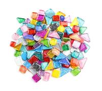 Sarini 1 KG Mixed Colors Shine Crystal Series Mosaic Tiles Assortment Kit,Irregular Square Triangle Genuine Mosaic Tiles Glitter for Home Decoration DIY Crafts