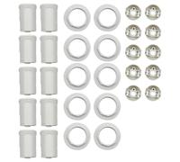 Sarini 10 PCS E14 Lamp Holder,Edison Screw Light Bulb Holder for LED Bulb,Insulating Plastic Shell Light Bulb Socket 250V 2A Pendant Socket Light Bulb Holder (White)