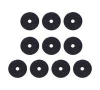 Sarini 10 pcs Guitar Strap Button Felt Washer Lock and Sturdy Synthetic Rubber Strap Locks Guitar Protector Block Set (Black)