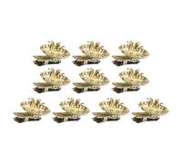 Sarini 10Pcs Candle Light Holder Clips Candlestick Holder Clips Christmas Tree Candle Clips Flower Shape Candle Clips Xmas Taper Candlestick Clips Metal Candle Holders