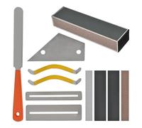 Sarini 11PCS Guitar Luthier Tool Fingerboard Protectors Set Fret Levelling Grinding Kit Include Guitar Fret Crowning File Fret Rocker