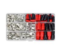 Sarini 120pcs Bolt Hole Tinned Copper Terminal Kit Cable Lug Ring Battery SC Terminal Set Ring Cable Wire Lug Terminal Connector