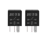 Sarini 2 Pack 4 Pin 12V Relay, 30A Multi-Purpose Automotive Relay, Normally Open, Automatic, Black