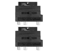 Sarini 2PCS 21 Pin SCART to 3R-CA Adapter Converter RGB SCART to Composite R-CA S-Video AV TV Adapter
