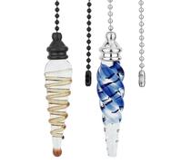 Sarini 2Pcs Crystal Ceiling Fan Pull Chain Decorative Glass Beaded Ball Pull String Ornament Pendant Extension Chains for Ceiling Light Lamp Fan Chain Extender