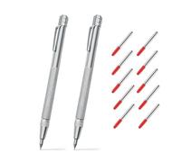 Sarini 2PCS Magnetic Tungsten Penci with 10 Replacement Marker Tips Scribing Tool for Glass Sheet Metal Tile