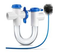 Sarini 3/4 Inch Standard Condensate Trap with Cleaning Brush - PVC U Trap for HVAC Systems and Air Conditioners, Efficiently Drains Condensate